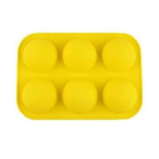Moule en silicone demi-sphère pour savon, outils de décoration de gâteaux, moule à pudding, gelée, chocolat, fondant, moule à biscuits en forme de boule, 6 cavités, moule en silicone demi-sphère pour chocolat, gâteau, gelée, pudding, savon fait main