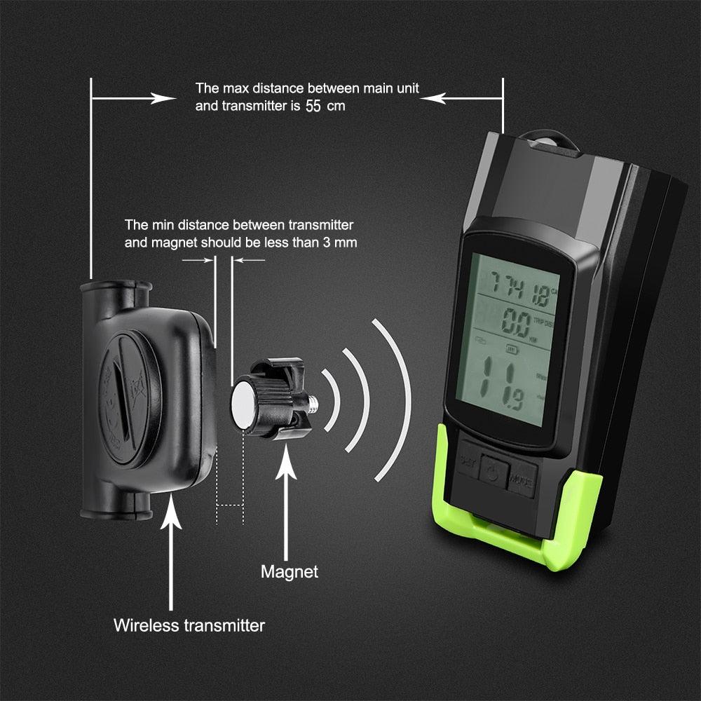 Lumières de vélo LED 4000mAh Ordinateur de vélo avec klaxon Lampe de poche rechargeable USB Compteur de vitesse de vélo étanche Ordinateur de vélo rechargeable USB avec klaxon de vélo puissant Compteur kilométrique de vélo étanche
