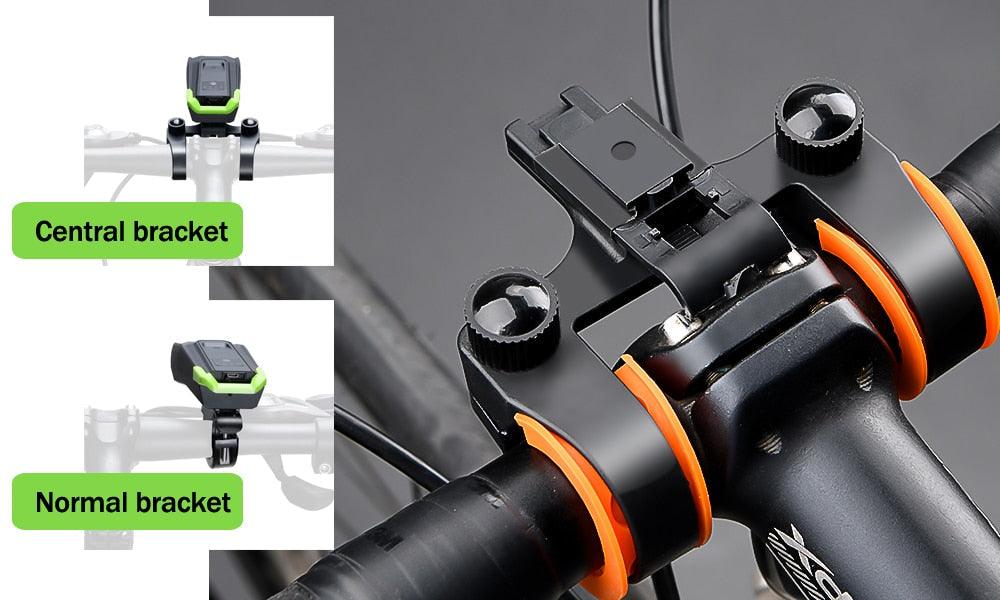 Lumières de vélo LED 4000mAh Ordinateur de vélo avec klaxon Lampe de poche rechargeable USB Compteur de vitesse de vélo étanche Ordinateur de vélo rechargeable USB avec klaxon de vélo puissant Compteur kilométrique de vélo étanche