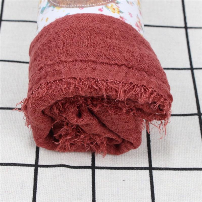 Écharpe légère et douce de mode, en coton et lin froissé, châle, hijab pour femme musulmane, turbans, vêtements islamiques, couvre-chef pour femme
