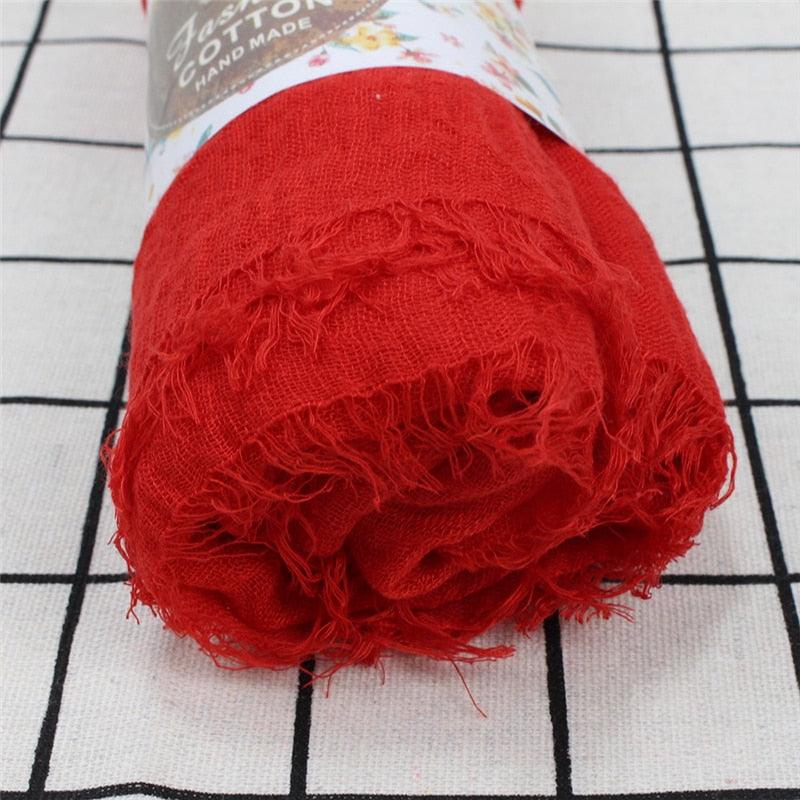 Écharpe légère et douce de mode, en coton et lin froissé, châle, hijab pour femme musulmane, turbans, vêtements islamiques, couvre-chef pour femme