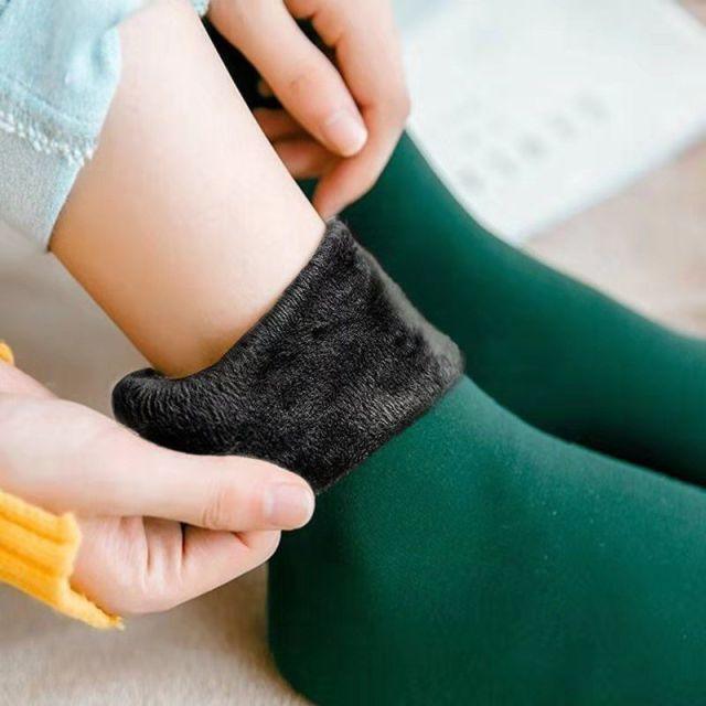 3 paires de chaussettes d'hiver chaudes et épaisses pour femme, douces, décontractées, de couleur unie, en laine cachemire, pour la maison, pour bottes de neige, chaussettes de sol en velours pour femme