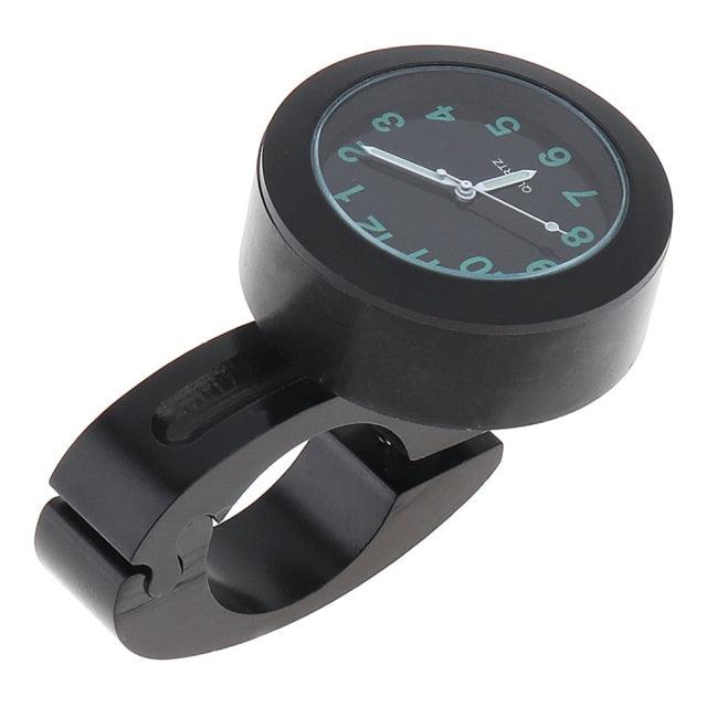 Horloge universelle étanche pour moto - Horloge de guidon de moto avec veilleuse, cadran de montre, horloge de guidon de vélo, ensemble horloge de guidon de moto avec patin antidérapant et clé, universel étanche noir