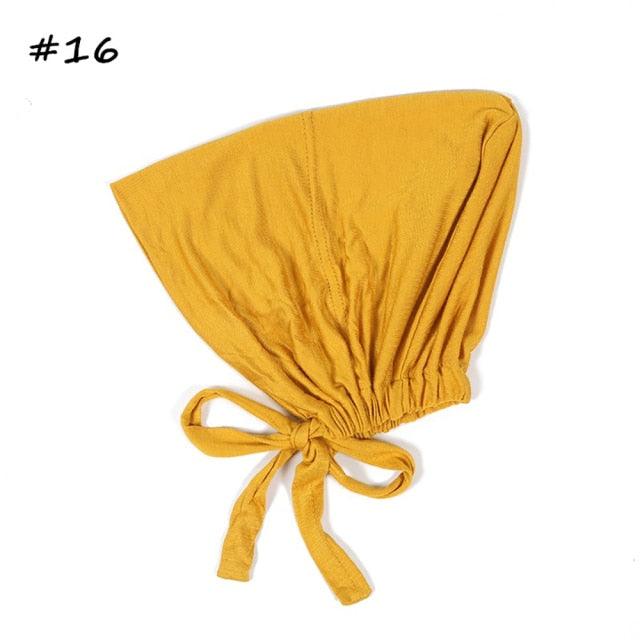 Écharpe sous hijab Modal Mode Bandeau Turban Bonnet en coton avec bande Casquette intérieure ajustable Hijab Turban Musulman Pour Femmes