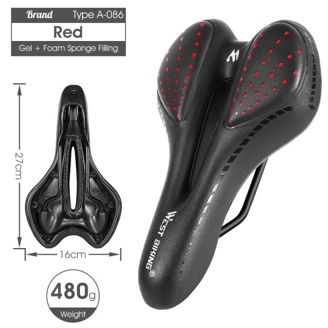 Selle de vélo de montagne de route, en cuir PU, coussin de cyclisme confortable, antichoc, rembourré de gel, pour hommes, selle de vélo confortable, antidérapante, étanche, pour VTT.