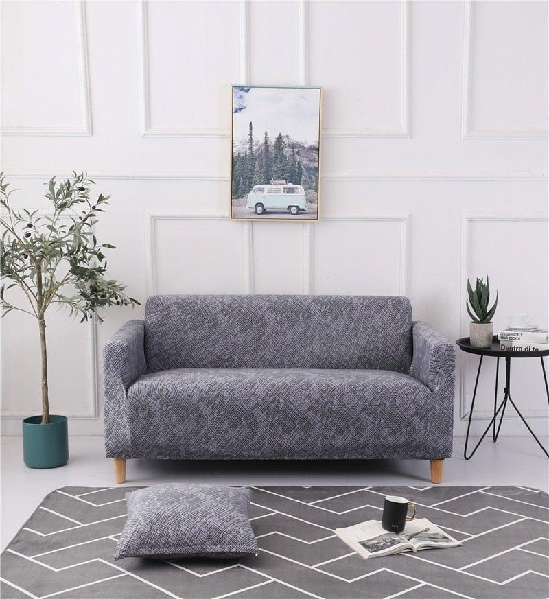 Housses de canapé élastiques pour salon, housses extensibles pour canapé d'angle en forme de L, housses de fauteuil 1/2/3/4 places, housses de protection élastiques élégantes imprimées pour canapé d'angle, protecteur de meubles pour salon