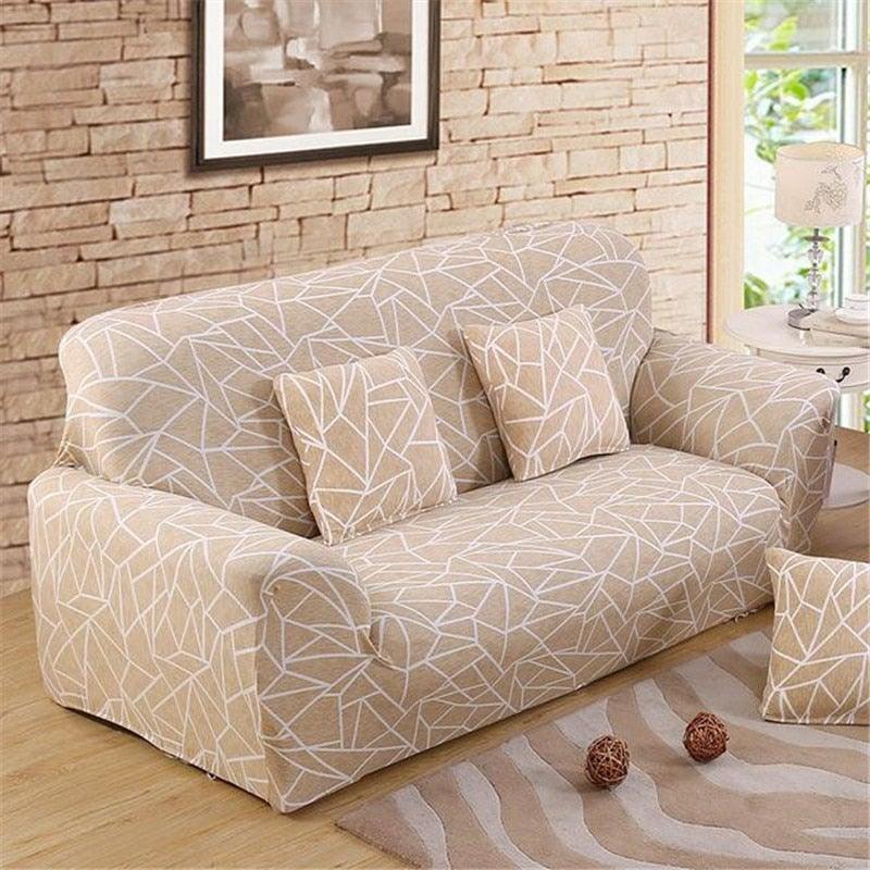 Housses de canapé élastiques pour salon, housses extensibles pour canapé d'angle en forme de L, housses de fauteuil 1/2/3/4 places, housses de protection élastiques élégantes imprimées pour canapé d'angle, protecteur de meubles pour salon