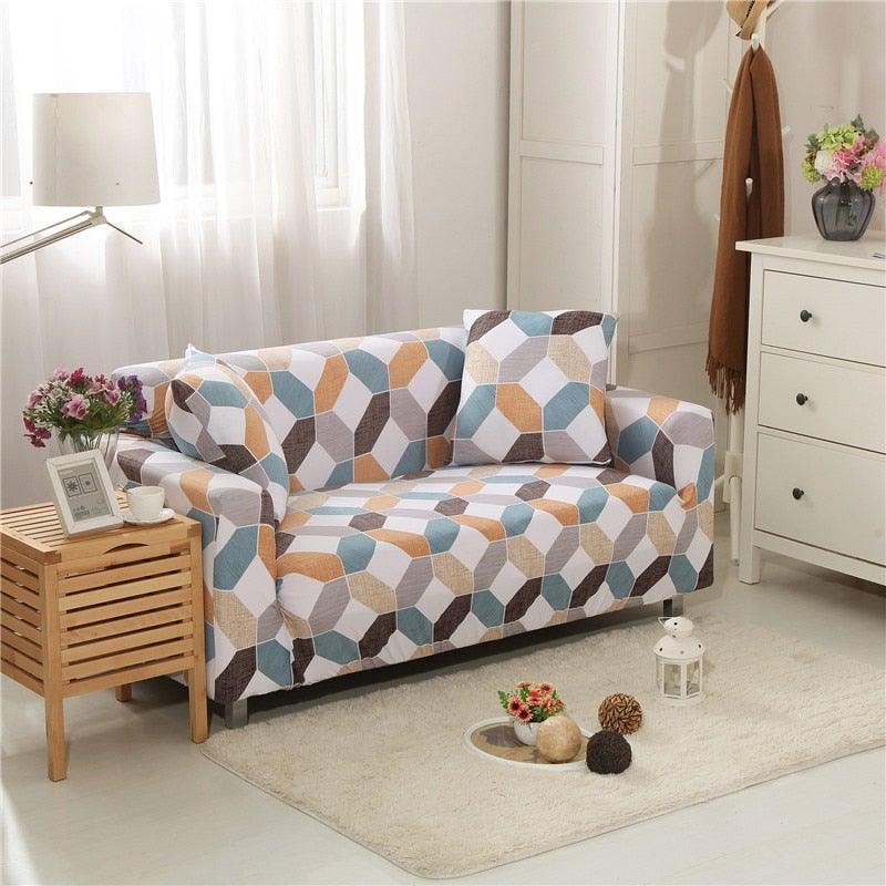 Housses de canapé élastiques pour salon, housses extensibles pour canapé d'angle en forme de L, housses de fauteuil 1/2/3/4 places, housses de protection élastiques élégantes imprimées pour canapé d'angle, protecteur de meubles pour salon
