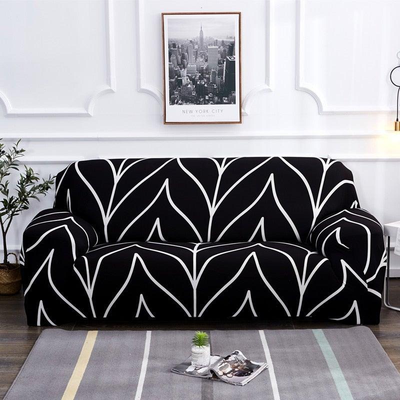 Housses de canapé élastiques pour salon, housses extensibles pour canapé d'angle en forme de L, housses de fauteuil 1/2/3/4 places, housses de protection élastiques élégantes imprimées pour canapé d'angle, protecteur de meubles pour salon