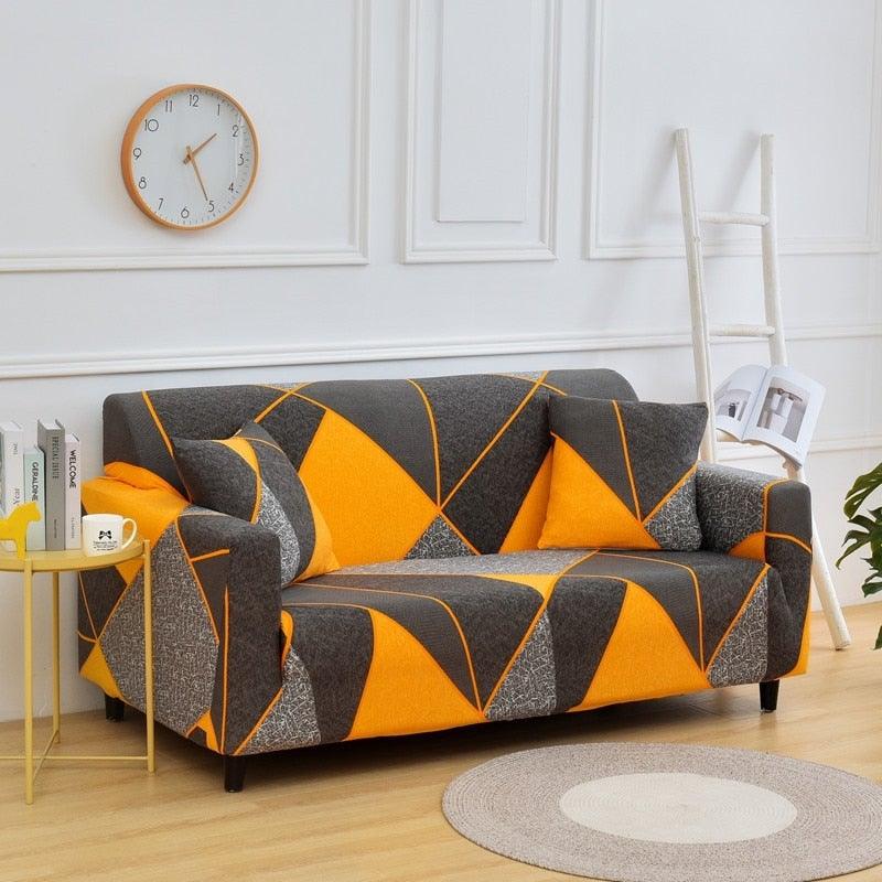 Housses de canapé élastiques pour salon, housses extensibles pour canapé d'angle en forme de L, housses de fauteuil 1/2/3/4 places, housses de protection élastiques élégantes imprimées pour canapé d'angle, protecteur de meubles pour salon
