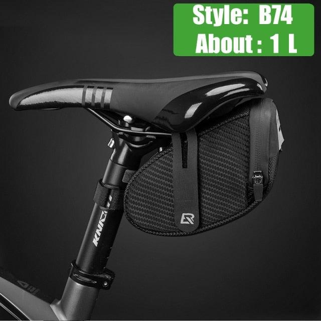 Sac de vélo imperméable Sac de vélo antichoc pour vélo réfléchissant grande capacité Sacoche de selle Accessoires de sacoche de vélo Sacoche de selle Sous la selle Sacoche de vélo Accessoires de cyclisme Pochette de rangement pour VTT Vélo de route