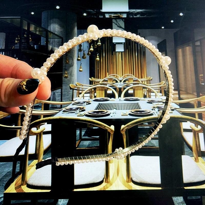 Simulations de perles pour femmes, accessoires de cheveux coréens, bandeaux à nœuds faits à la main, cerceaux de fleurs, ornements de mariage, superbes accessoires de cheveux pour femmes