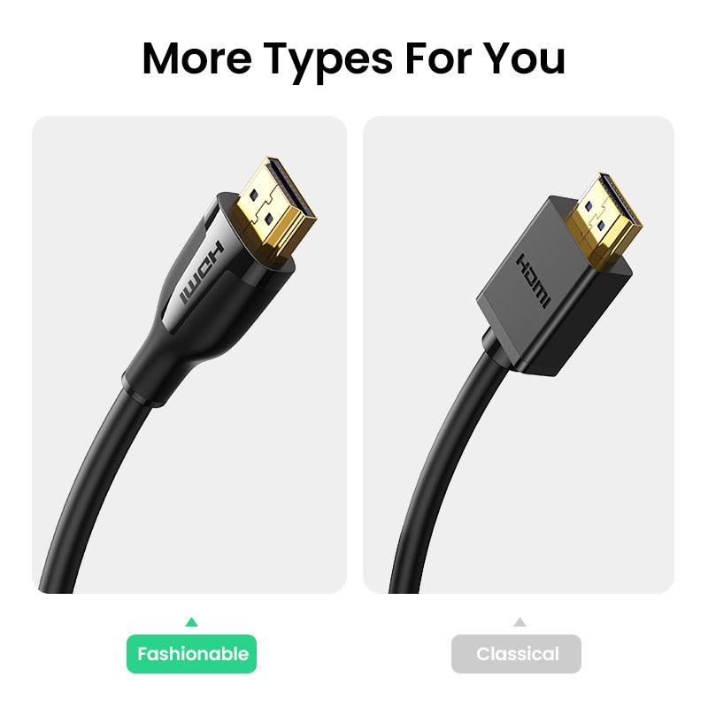 Câble HDMI 4K 2.0 Boîtier de commutateur répartiteur de câble HDMI vers HDMI Câble vidéo audio 60Hz Connecteurs plaqués or ultra haute vitesse HDMI 4K pour téléphone portable TV jeux