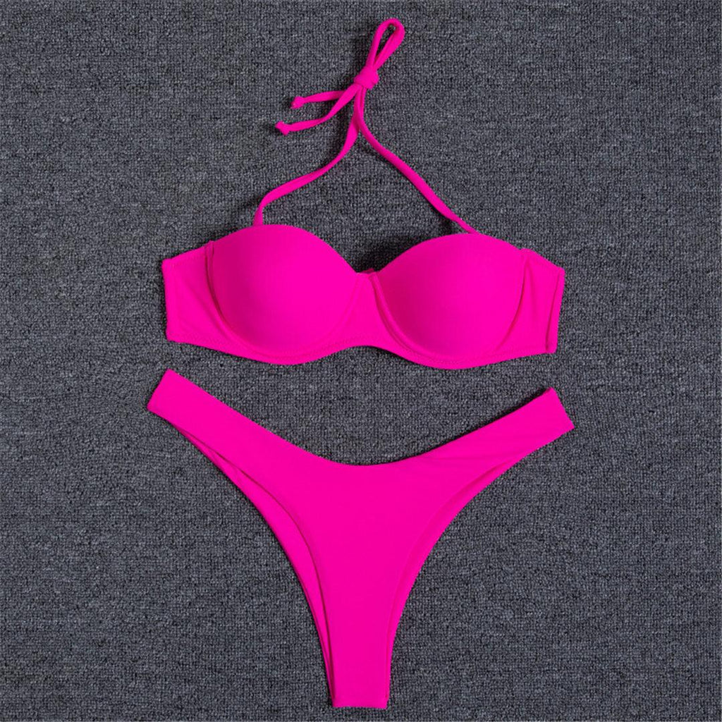 Maillot de bain bikini push-up femme Maillots de bain femme Maillot de bain push-up avec armatures Ensemble bikini rembourré deux pièces Maillots de bain femme deux pièces Ensemble bikini durable avec bonnet Soutien-gorge Maillot de bain moderne
