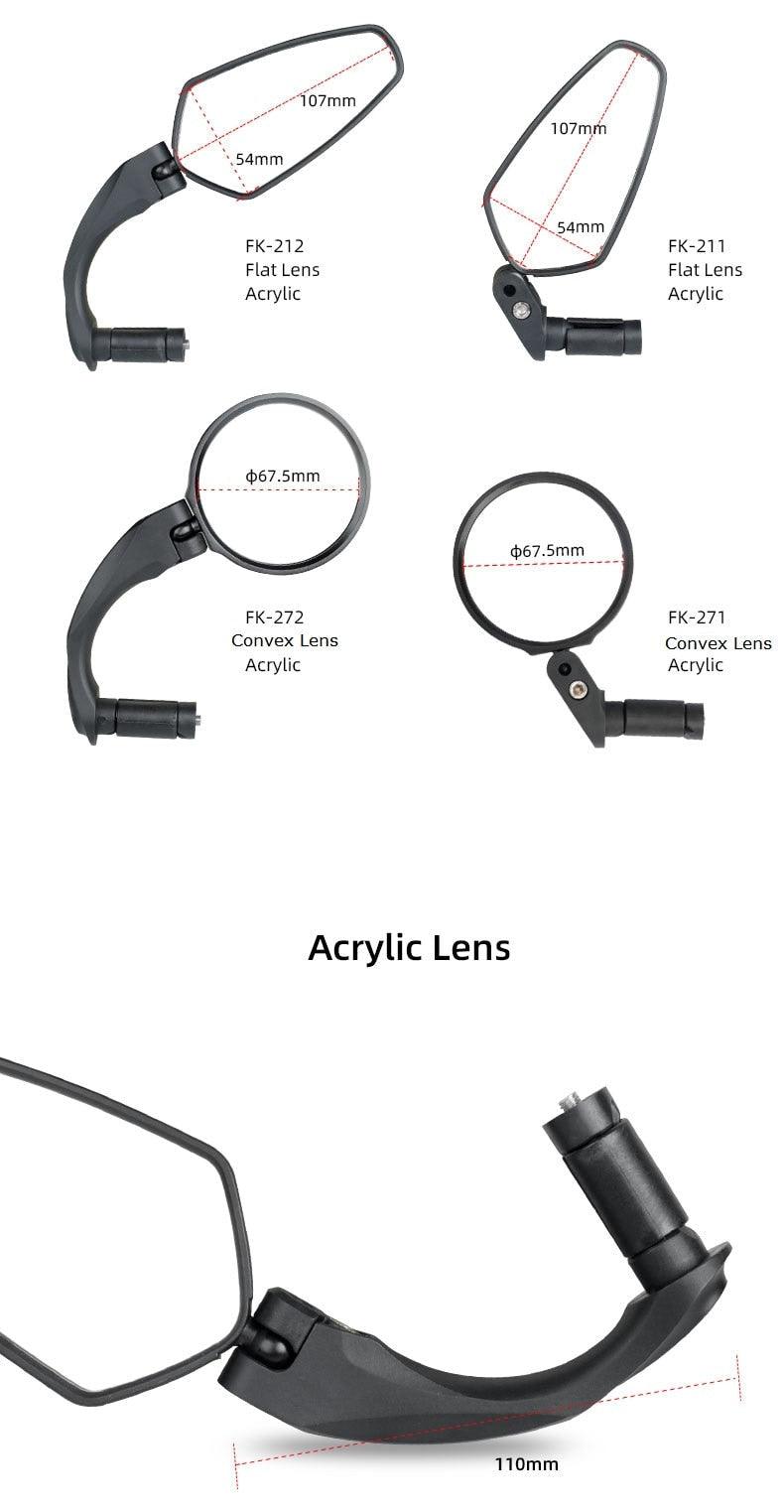1 paire de rétroviseurs de vélo arrière, vue large pour vélo, cyclisme, réflecteur d'angle réglable gauche et droit, rétroviseurs réfléchissants à grand angle de rotation à 360° pour VTT, vélo de route, vélo électrique, trottinette électrique