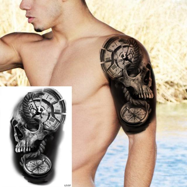 Grands Tatouages ​​Tigre Noir Imperméables Tatouages ​​Léopard Grande Bête Corps Bras Jambes Tatouage Tigre Cool Face Tatouages Temporaires Pour Femmes Hommes