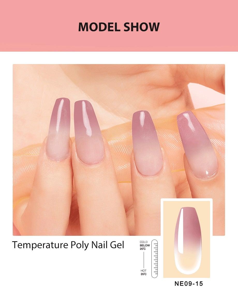 Vernis à Ongles Gel Diamant Poly 15ml Semi Permanent UV Manucure Réfléchissant Étincelant Brillance Luxe Design Pour Femmes et Filles