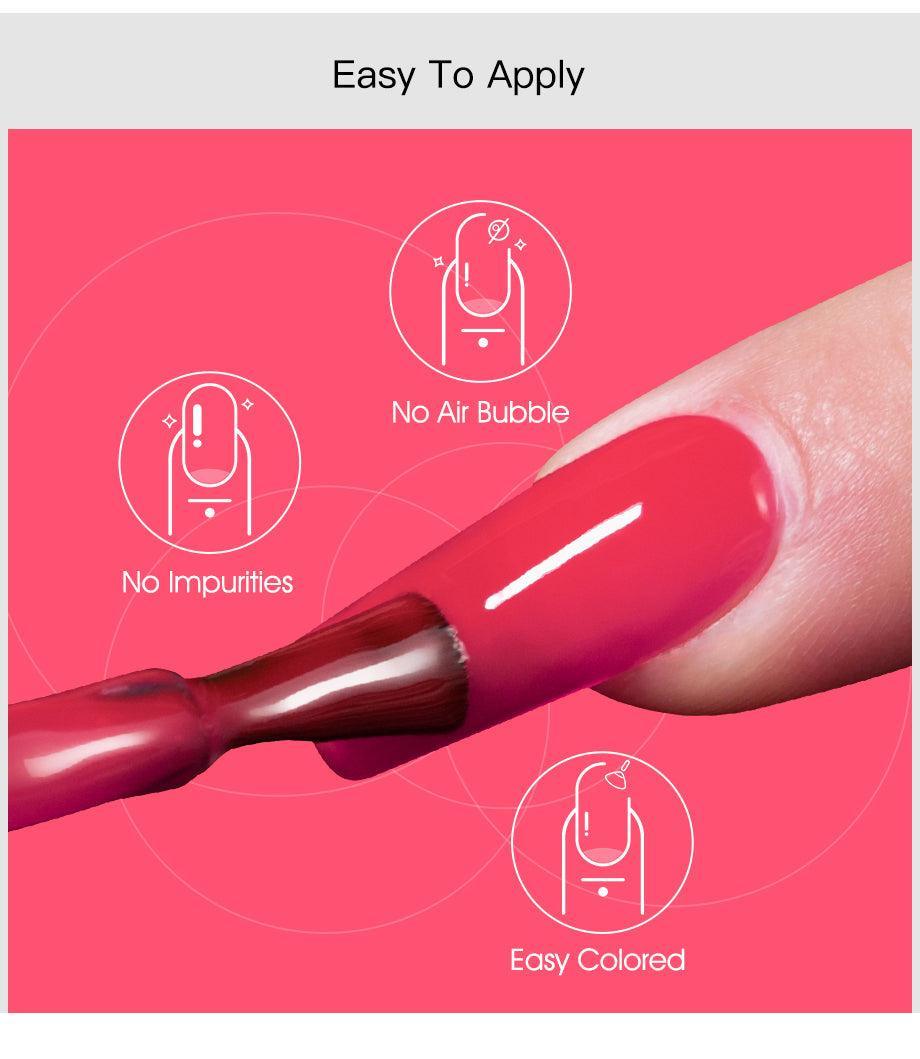 Vernis à ongles gel rose brillant de luxe pour femmes, permanent, UV, populaire, de haute qualité, coloré