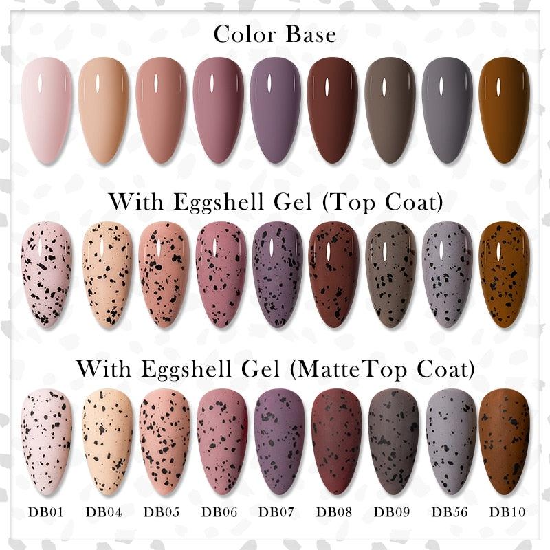 Vernis à ongles en gel de luxe, permanent, brillant, mat, effet œuf, élégant, design coquille d'œuf pour femmes et dames