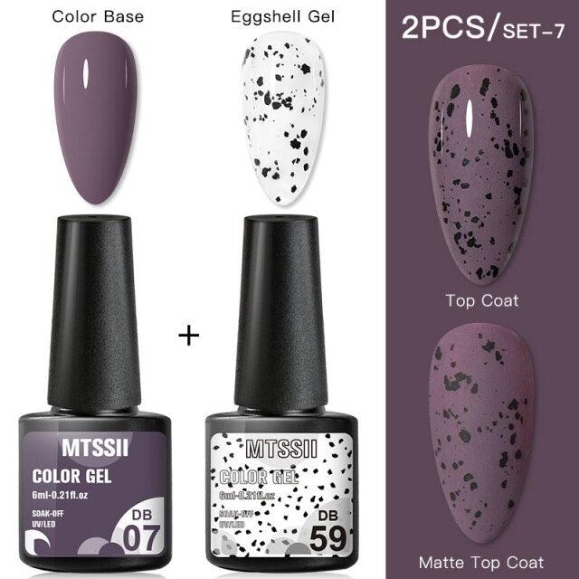 Vernis à ongles en gel de luxe, permanent, brillant, mat, effet œuf, élégant, design coquille d'œuf pour femmes et dames