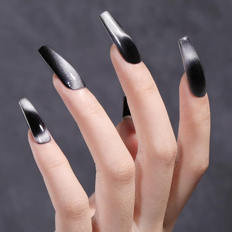 Vernis à ongles gel magnétique de luxe pour chat 5D Noir caméléon UV Gel à ongles Manucure professionnelle pour femmes