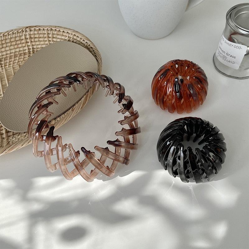 Nouvelles griffes à cheveux chignon pour femmes, pince à cheveux en forme de queue de cheval, nid d'oiseau extensible, accessoires de cheveux pour femmes, accessoires de cheveux queue de cheval pour femmes