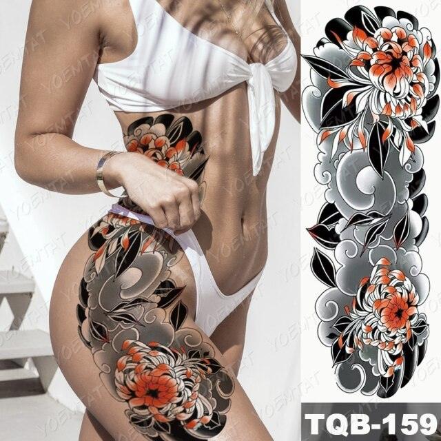 Tatouage temporaire réaliste étanche pour femme homme, autocollants de tigre de luxe grand format pour bras et cuisse