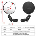 Rétroviseur de vélo rotatif en acier inoxydable Rétroviseur de vélo Rétroviseur de guidon de vélo Miroir de sécurité HD convexe réglable rotatif avec large champ de vision pour VTT