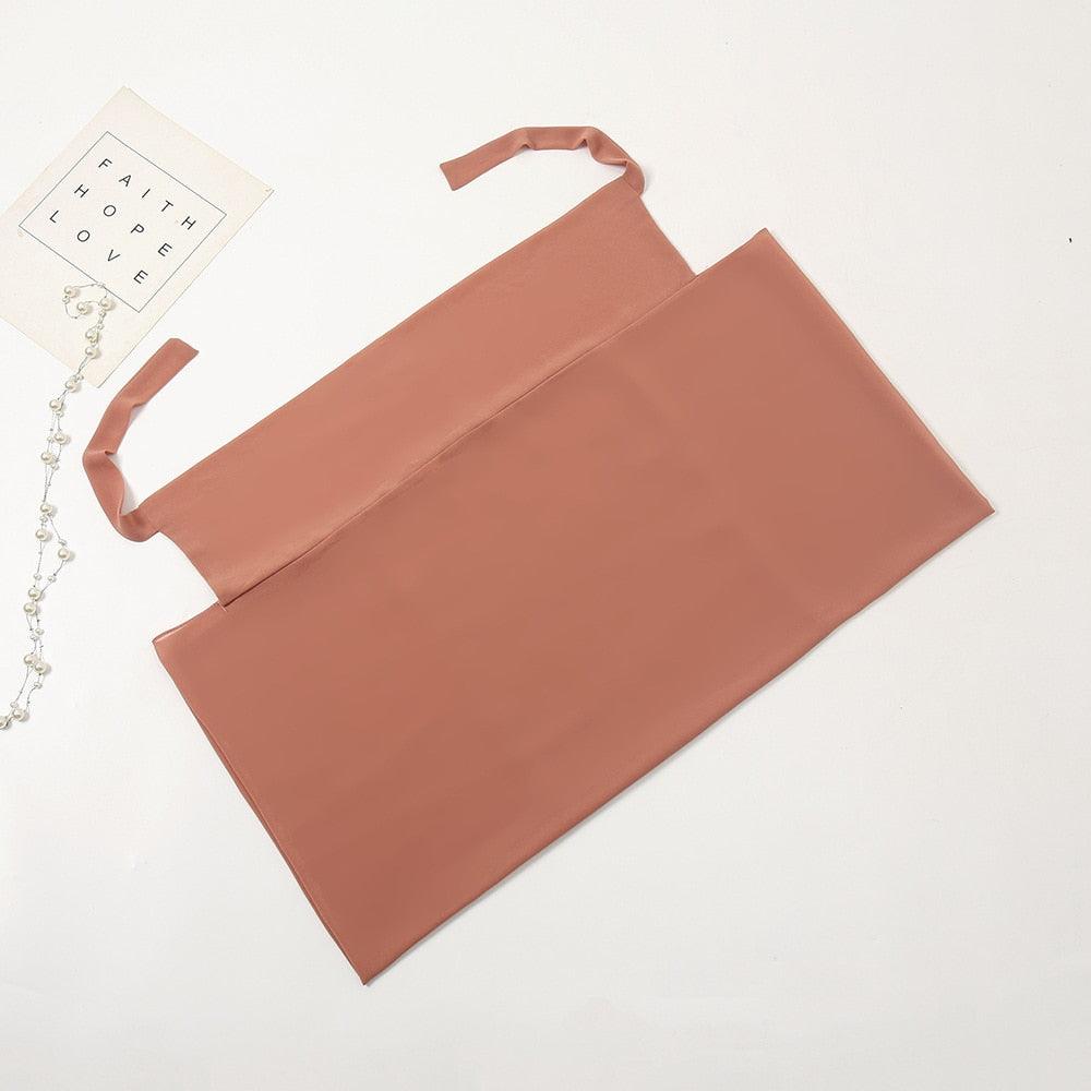 Voile élégant en mousseline de soie léger, coloré et uni, avec bandage, écharpe en mousseline de soie antidérapante, élégante, respirante, longs hijabs islamiques, bandeau, turban de mode pour femmes