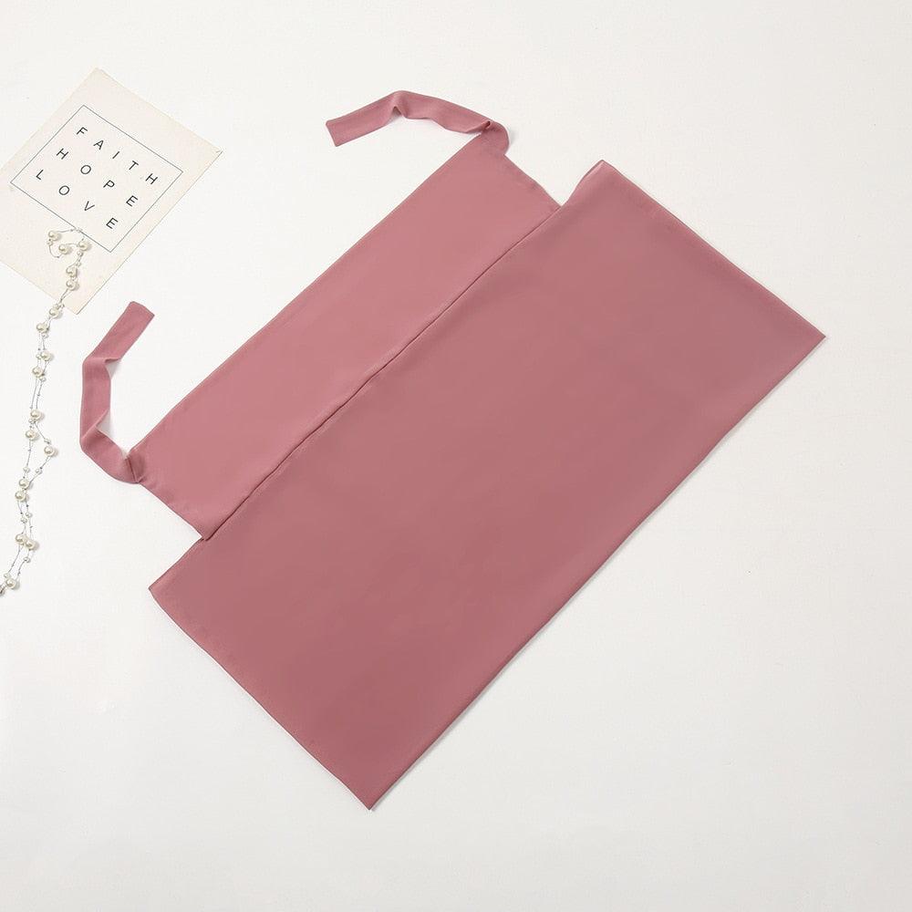 Voile élégant en mousseline de soie léger, coloré et uni, avec bandage, écharpe en mousseline de soie antidérapante, élégante, respirante, longs hijabs islamiques, bandeau, turban de mode pour femmes