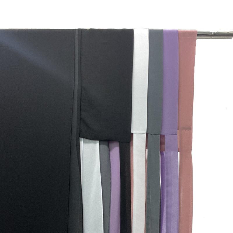 Voile élégant en mousseline de soie léger, coloré et uni, avec bandage, écharpe en mousseline de soie antidérapante, élégante, respirante, longs hijabs islamiques, bandeau, turban de mode pour femmes
