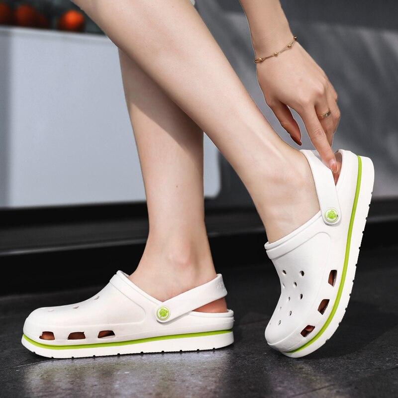 Sandales de luxe pour femme légères unisexe colorées chaussures de jardin sabots classiques design sandales claquettes d'été pour femme sandales de plage confortables à enfiler