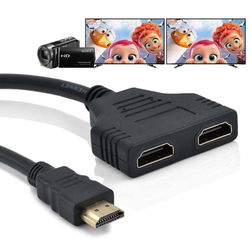 1 Câble répartiteur HDMI 1080P mâle vers double femelle, 1 entrée 2 sorties, convertisseur HDMI, câble adaptateur répartiteur HDMI pour HDTV HD LED LCD