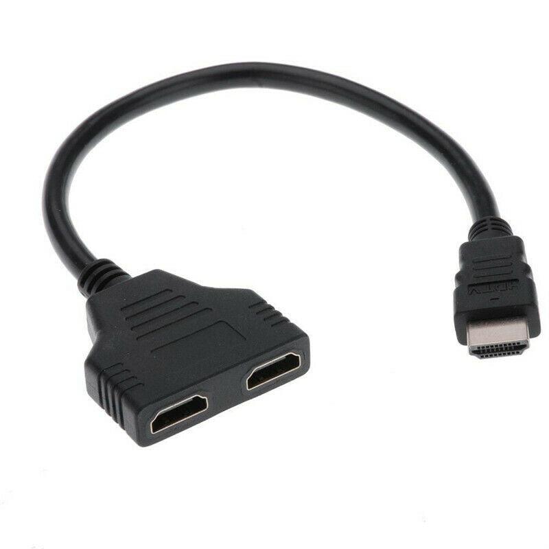 1 Câble répartiteur HDMI 1080P mâle vers double femelle, 1 entrée 2 sorties, convertisseur HDMI, câble adaptateur répartiteur HDMI pour HDTV HD LED LCD