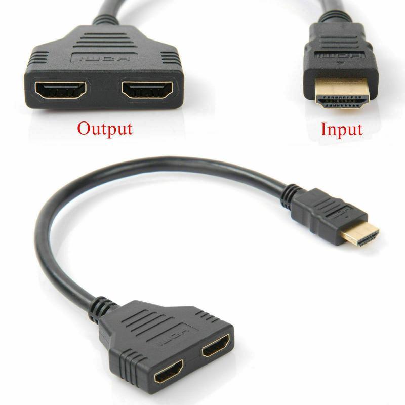 1 Câble répartiteur HDMI 1080P mâle vers double femelle, 1 entrée 2 sorties, convertisseur HDMI, câble adaptateur répartiteur HDMI pour HDTV HD LED LCD