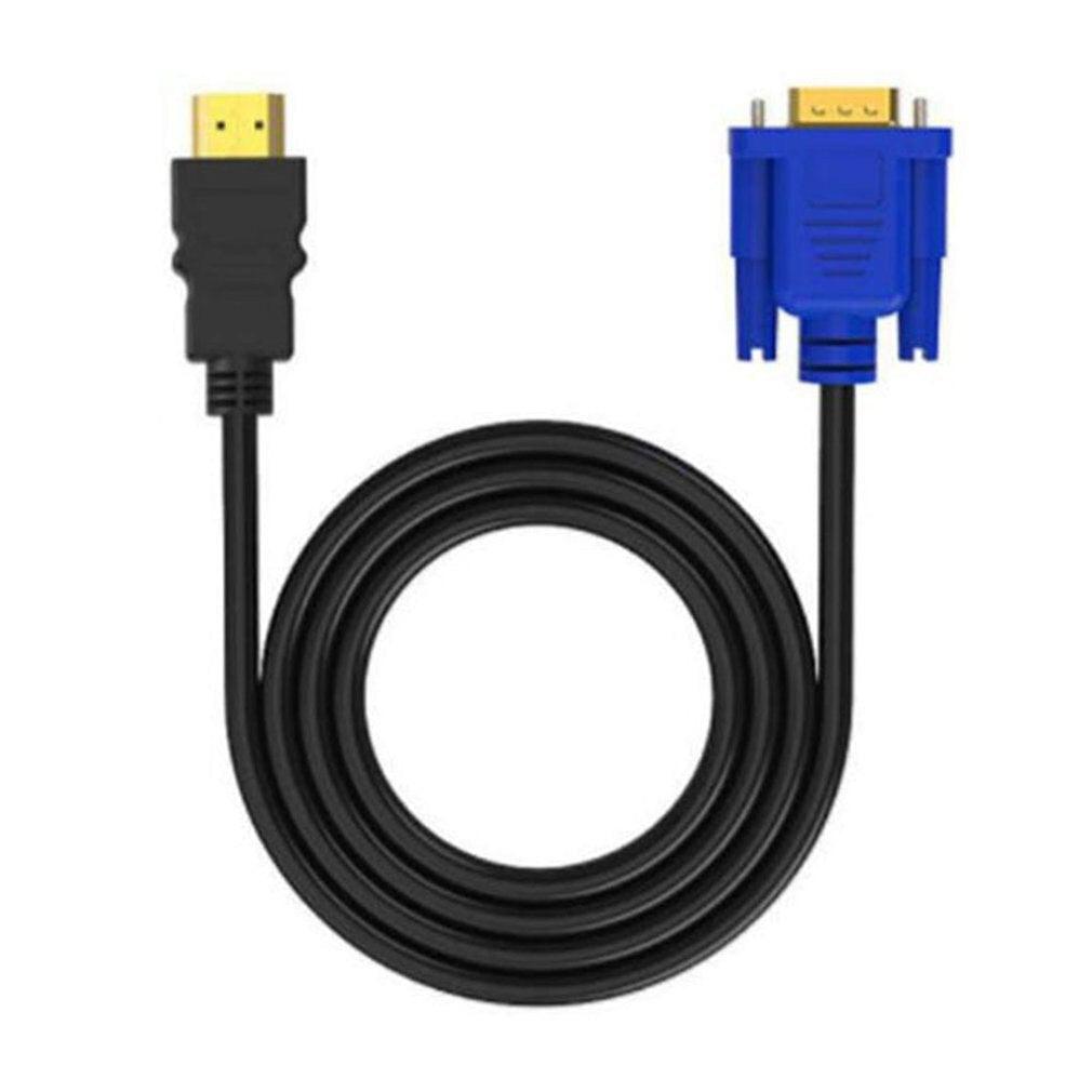 Câble compatible HDMI 1,8 m vers adaptateur VGA numérique 1080P HDTV avec convertisseur audio, adaptateur plaqué or câble connecteur HDMI vers VGA compatible pour ordinateur de bureau, portable, moniteur PC, projecteur, HDTV 1,8 m