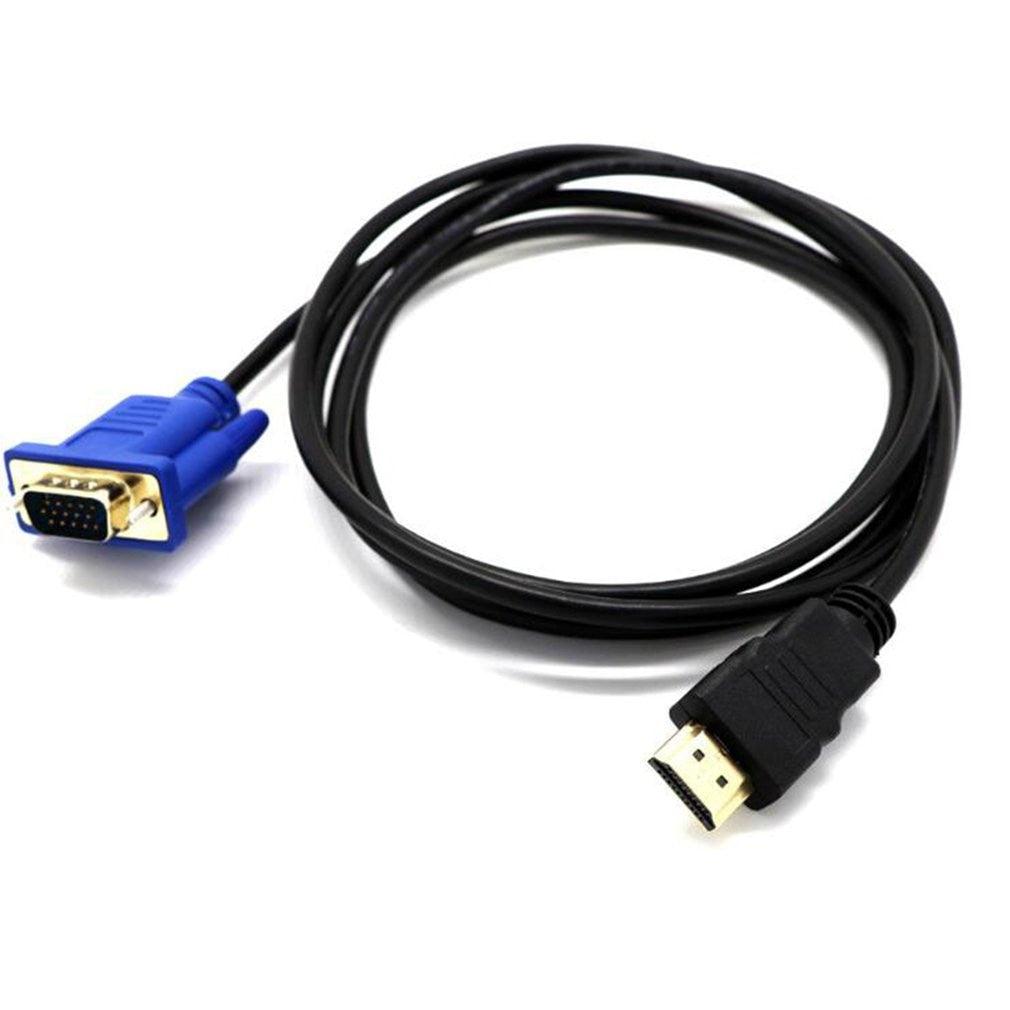 Câble compatible HDMI 1,8 m vers adaptateur VGA numérique 1080P HDTV avec convertisseur audio, adaptateur plaqué or câble connecteur HDMI vers VGA compatible pour ordinateur de bureau, portable, moniteur PC, projecteur, HDTV 1,8 m