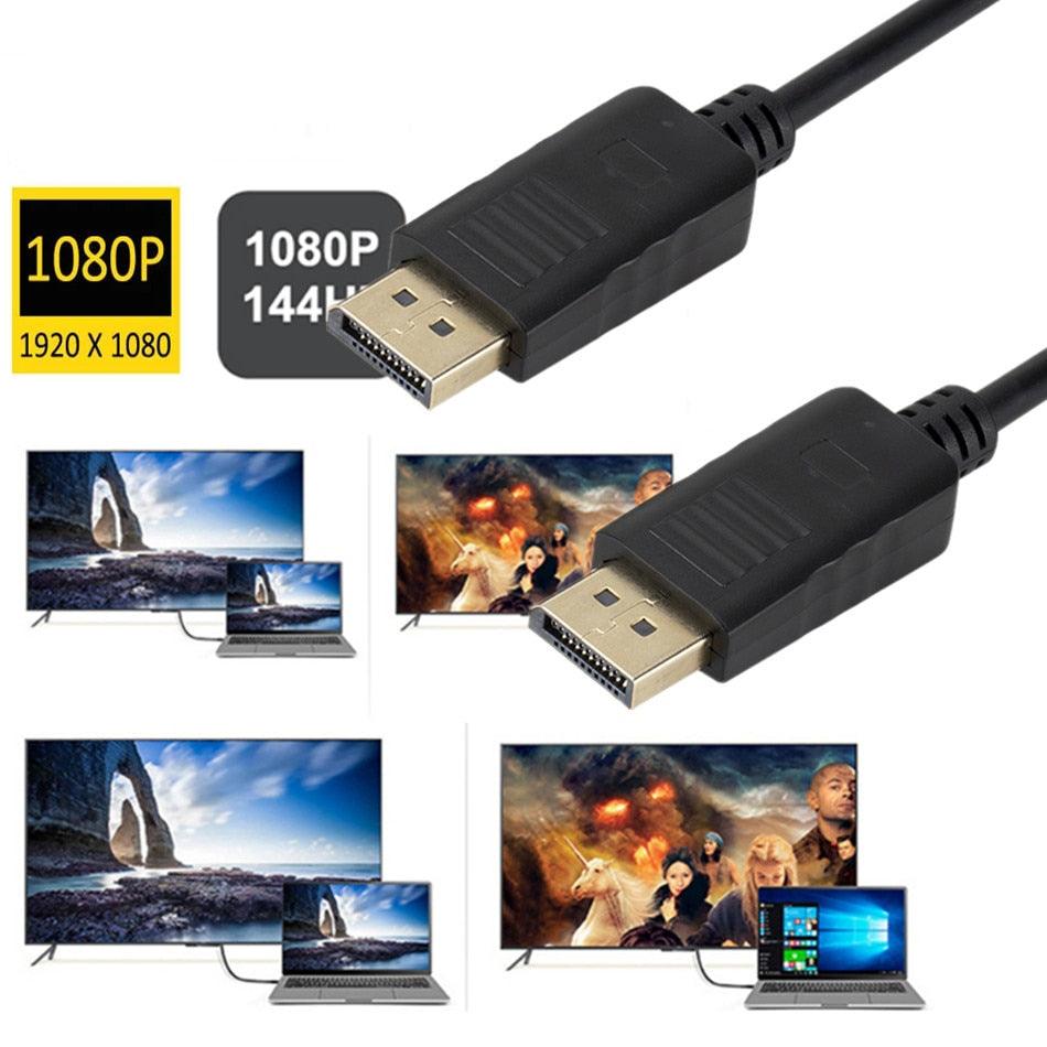 Câble adaptateur DisplayPort rapide de 1,8 m pour ordinateur, TV, projecteur, ordinateur portable, moniteur