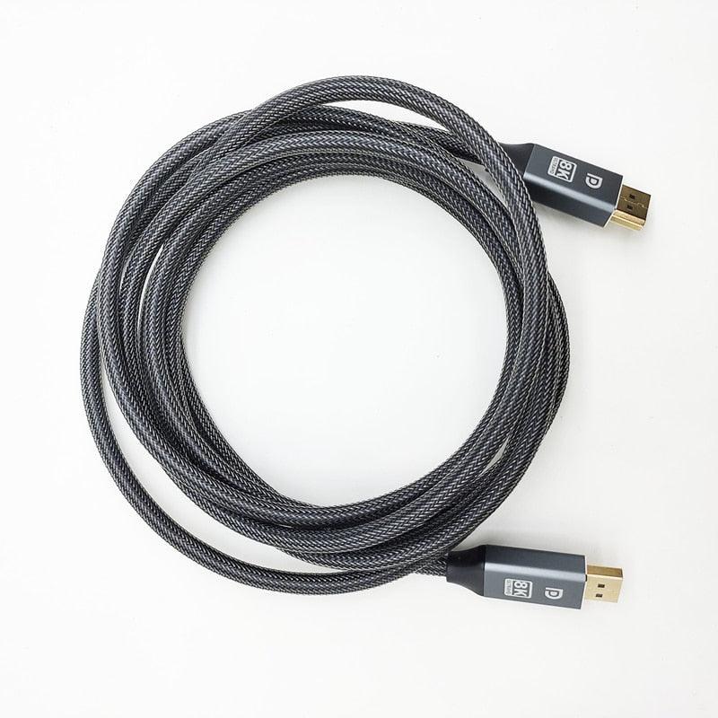 Adaptateur DisplayPort mince et flexible haute vitesse 1,4 Gbit/s Ultra HD 8K 4K 144 Hz 165 Hz de 1 m/2 m/5 m pour moniteur, PC, ordinateur portable, projecteur