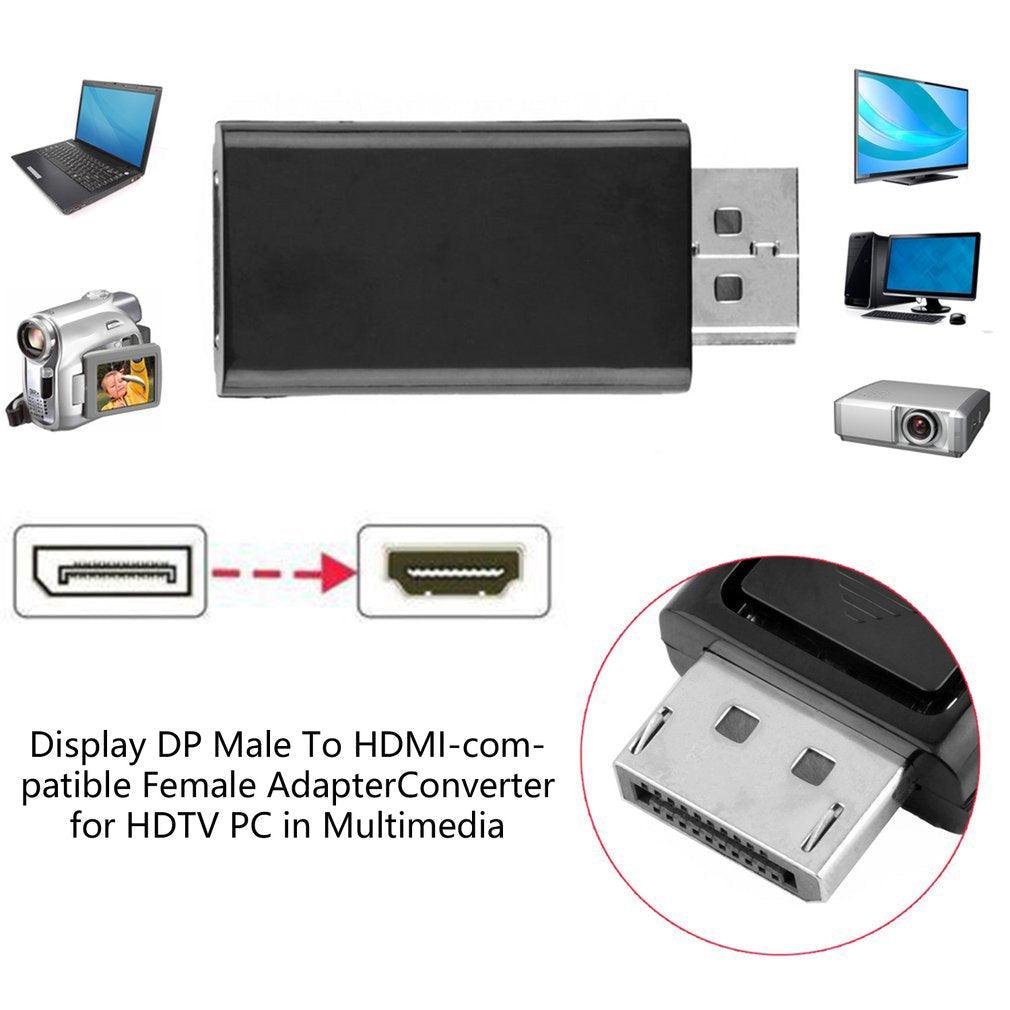 Adaptateur 4K DP vers HDMI-compatible 1080P et connecteur vidéo audio DP vers HDMI-compatible DP pour moniteur de PC portable projecteur