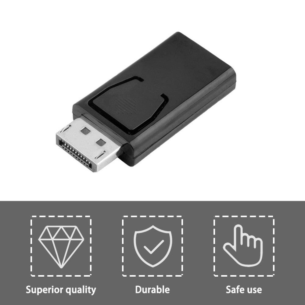 Adaptateur 4K DP vers HDMI-compatible 1080P et connecteur vidéo audio DP vers HDMI-compatible DP pour moniteur de PC portable projecteur