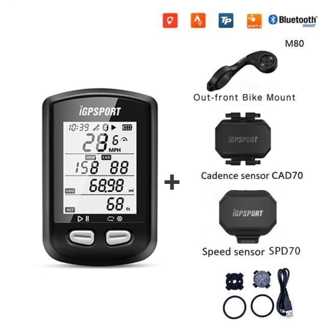 Compteur de vélo GPS sans fil, ordinateur de vélo étanche IPX6 avec ANT+ et Bluetooth, compteur de vitesse et odomètre de vélo rechargeable, ordinateur de cyclisme, suivi VTT avec affichage LCD rétroéclairé automatique