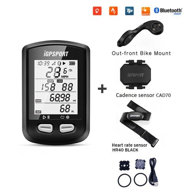Compteur de vélo GPS sans fil, ordinateur de vélo étanche IPX6 avec ANT+ et Bluetooth, compteur de vitesse et odomètre de vélo rechargeable, ordinateur de cyclisme, suivi VTT avec affichage LCD rétroéclairé automatique