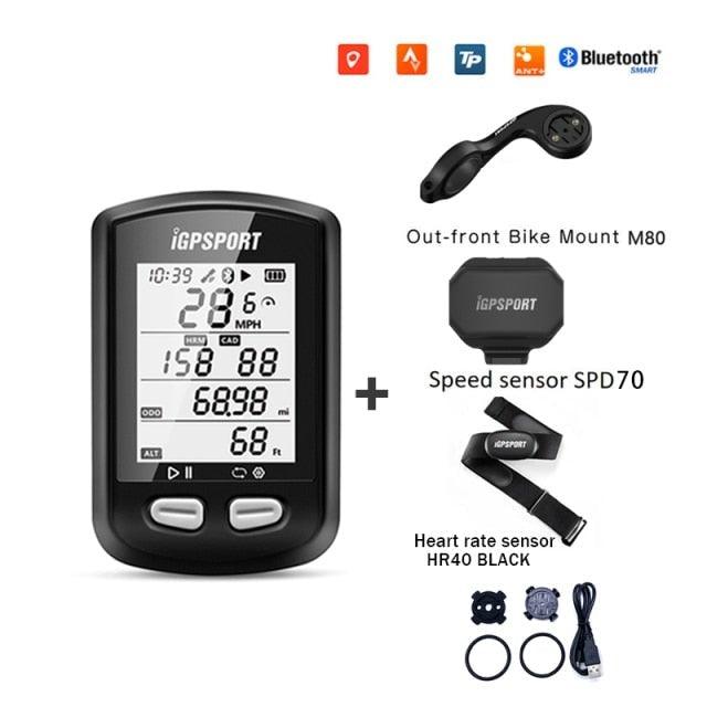 Compteur de vélo GPS sans fil, ordinateur de vélo étanche IPX6 avec ANT+ et Bluetooth, compteur de vitesse et odomètre de vélo rechargeable, ordinateur de cyclisme, suivi VTT avec affichage LCD rétroéclairé automatique