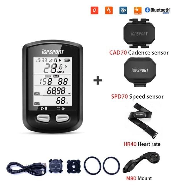 Compteur de vélo GPS sans fil, ordinateur de vélo étanche IPX6 avec ANT+ et Bluetooth, compteur de vitesse et odomètre de vélo rechargeable, ordinateur de cyclisme, suivi VTT avec affichage LCD rétroéclairé automatique