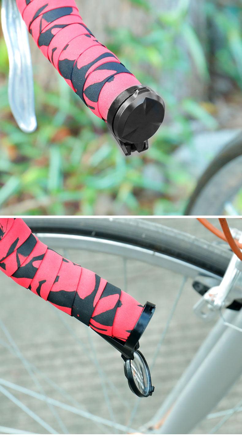 Rétroviseur de vélo de guidon avec miroir convexe - Fixation universelle gauche/droite - Réflecteur arrière convexe en acrylique - Design élégant - Rétroviseur minimaliste pliable - Rétroviseur arrière convexe pliable - Sécurité et style à vélo