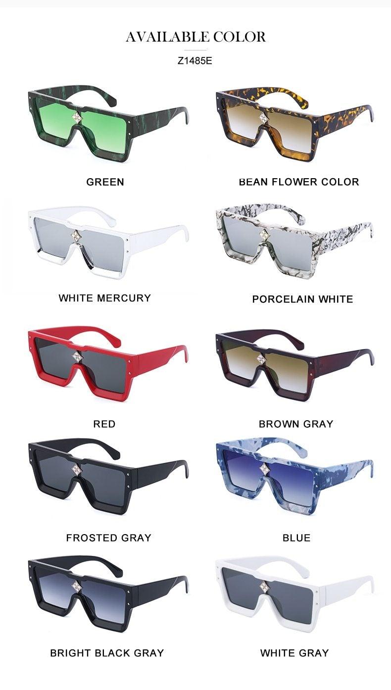 Lunettes de soleil carrées oversize pour femmes et hommes, nouveau design de luxe, lunettes de soleil pour femmes, nouvelle monture large tendance, verres miroir argentés