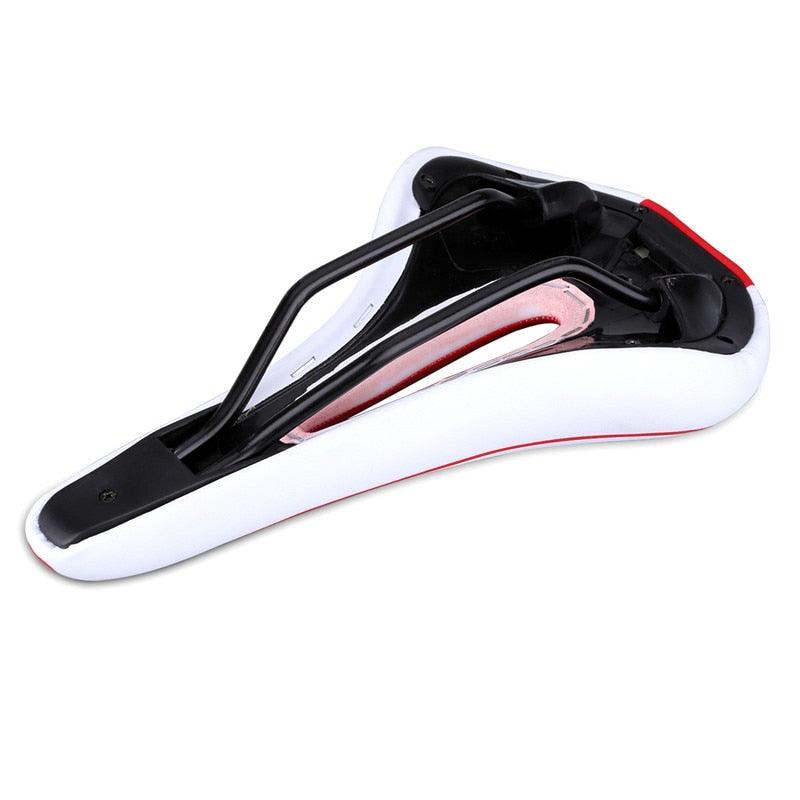 Selle de vélo souple Coussin de selle de vélo creux Siège de vélo de route VTT en mousse à mémoire de forme confortable Siège de vélo avec concept de zone ergonomique pour hommes