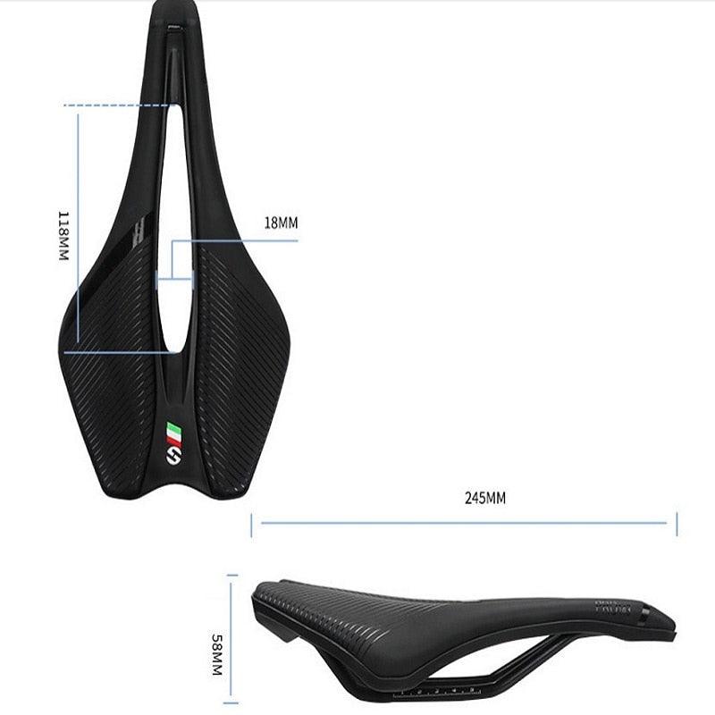Selle de vélo souple et épaisse pour VTT et vélo de route, large coussin de siège de vélo, selle de vélo en carbone, conception ergonomique, confort optimal, selle de vélo avec mousse respirante, coussin de vélo souple pour femmes et hommes