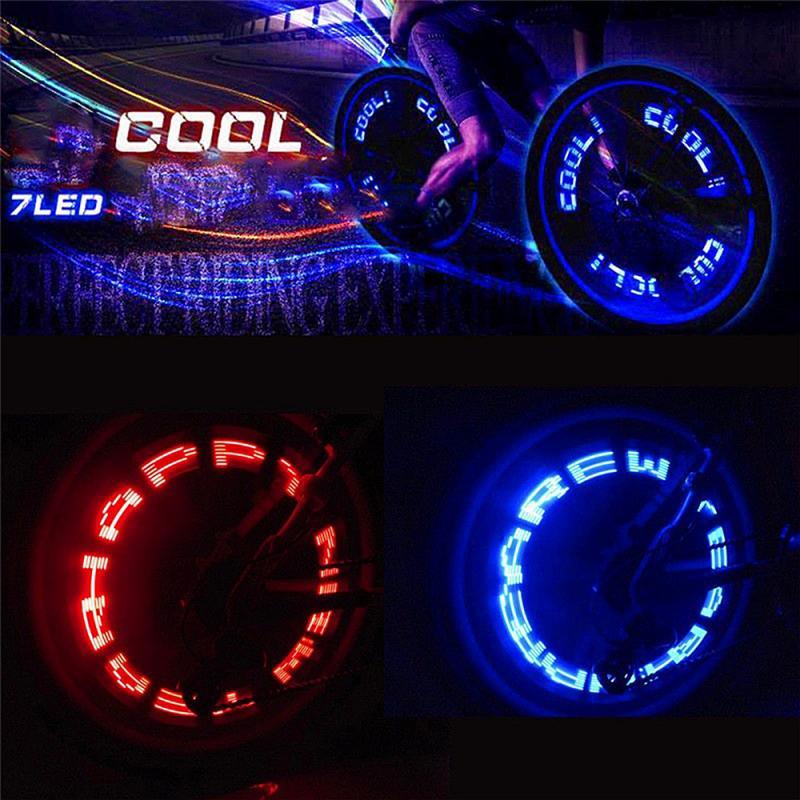 Roues lumineuses de vélo à double détection, lampe LED de VTT bilatérale, lumières de roue de vélo clignotantes au néon, lampe phosphorescente pour la sécurité de nuit, feux de vélo pour le cyclisme de nuit